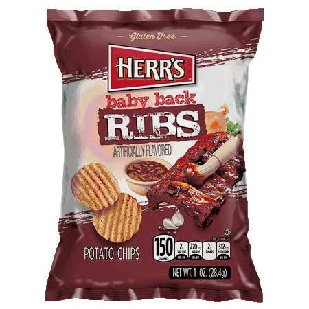 Herr's Baby Back Ribs Potato Chips - 184g